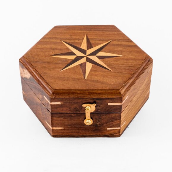 Magnetic Brass Gilbert Compass with Wood Box 3 Inch Heavy Duty for Navigational - Picture 6 of 17